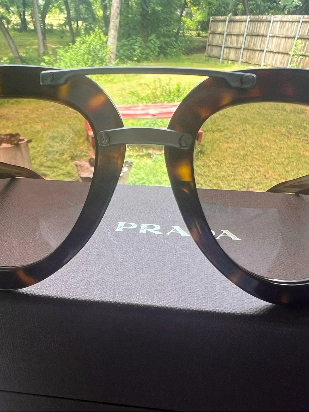 Prada Tortoiseshell Frame Sunglasses with Brown Gradient Lenses